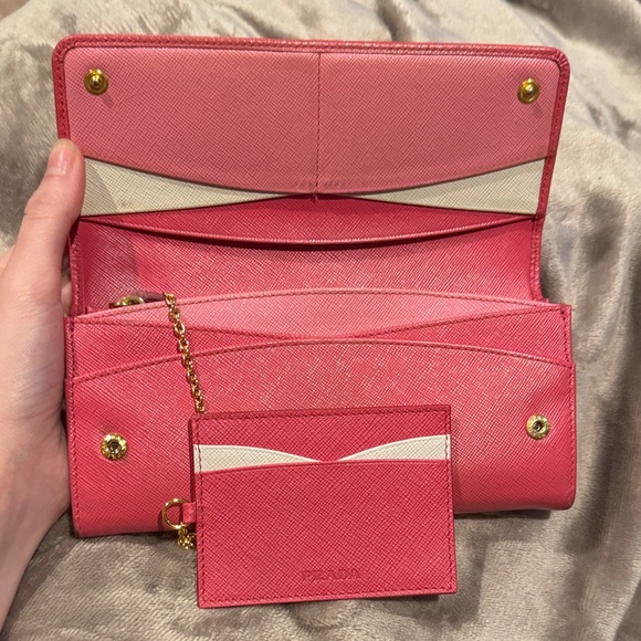 RARE PRADA Saffiano Multicolor Wallet Set with Detachable Card Holder Authentic - Picture 1 of 4